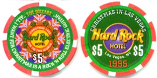 $5 2001 HARD ROCK Valentine's Day Casino Chip 